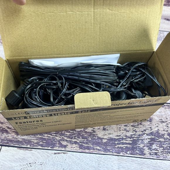 10 LED Snowman Scene Projector String Lights Christmas Cool White 14.5ft - NEW - Picture 10 of 11